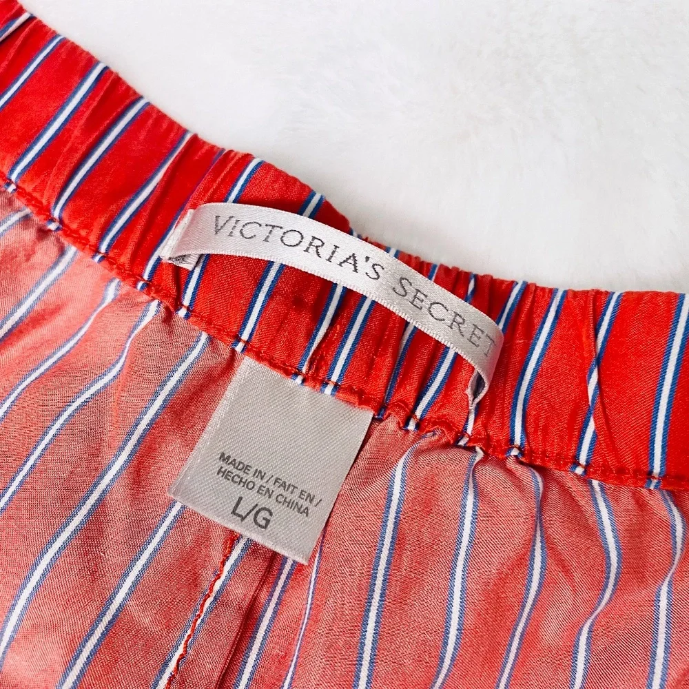 VICTORIA'S SECRET Red Striped Pajama Shorts